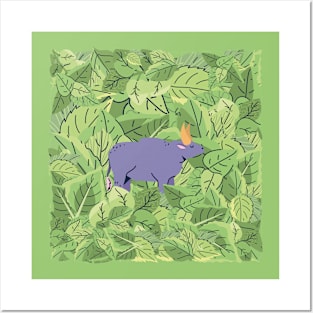 Cattle in Leaves Posters and Art